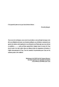Problématique de la mise en oeuvre de la gestion intégrée de l'eau