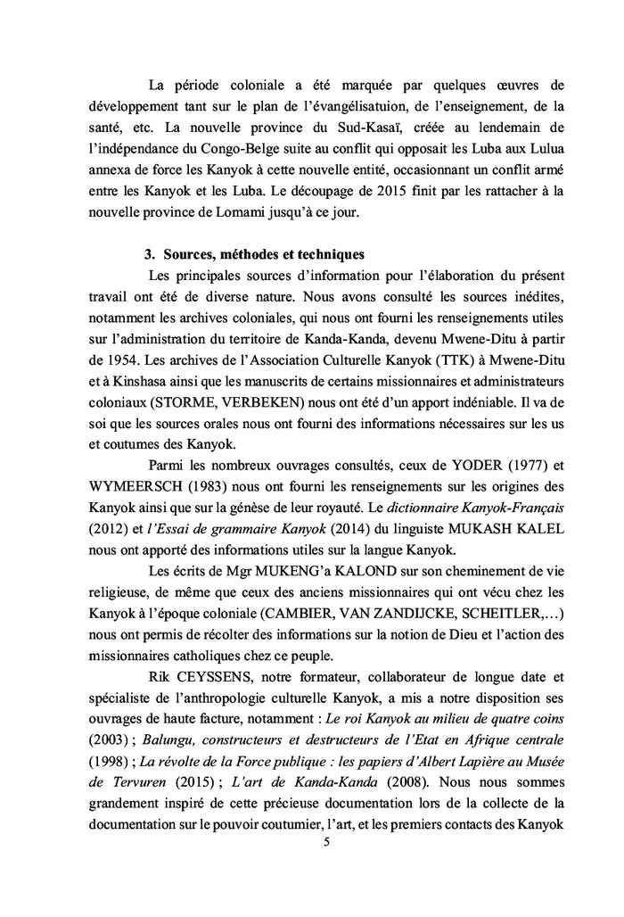 Regard sur les Kanyok