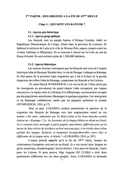 Regard sur les Kanyok