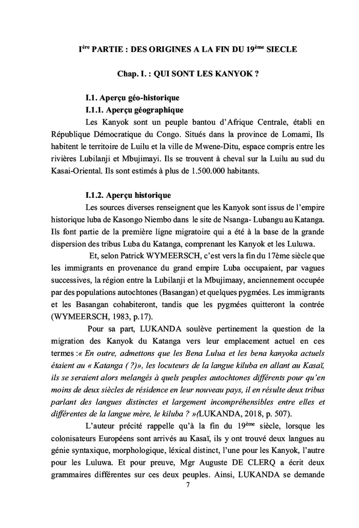 Regard sur les Kanyok