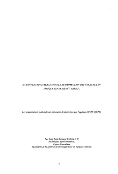 La convention internationale de protection des végétaux en Afrique Centrale