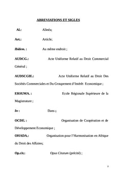 Le statut de l'entreprenant de l'OHADA