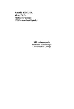MicroéconomieTraitement Mathématique