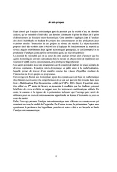 MicroéconomieTraitement Mathématique