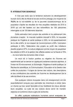 Impact de l'action de l'homme sur la ville de Kikwit et ses environs
