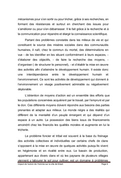 Impact de l'action de l'homme sur la ville de Kikwit et ses environs