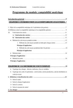 Comptabilité Analytique : Principes et Applications