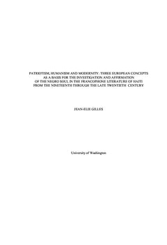 Patriotisme, Humanisme, Modernité
