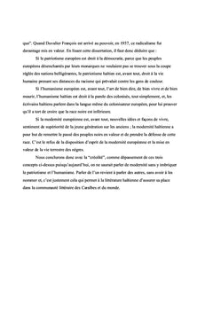 Patriotisme, Humanisme, Modernité