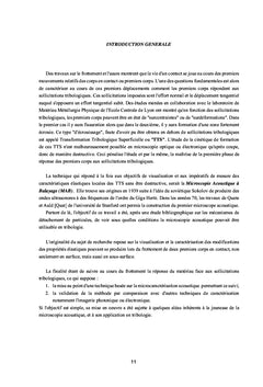 Apport de la microcaractérisation acoustique à la tribologie
