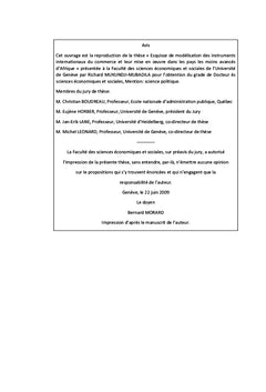 Esquisse de modélisation des instruments internationaux du commerce et leur mise en oeuvre