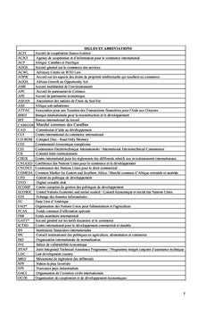 Esquisse de modélisation des instruments internationaux du commerce et leur mise en oeuvre