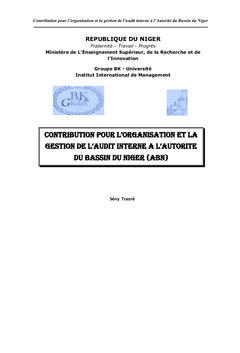 Une contribution pour l'organisation et la gestion de l'audit interne