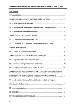 Une contribution pour l'organisation et la gestion de l'audit interne