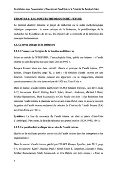 Une contribution pour l'organisation et la gestion de l'audit interne