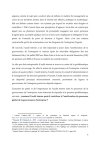 Audit interne: un dispositif au service de gouvernance d'entreprise