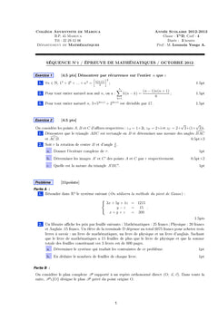 Recueil d'exercices de mathématiques en terminale scientifique