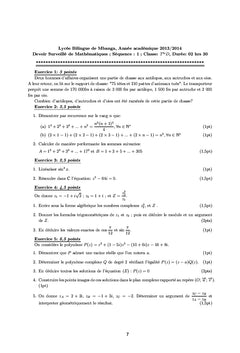 Recueil d'exercices de mathématiques en terminale scientifique