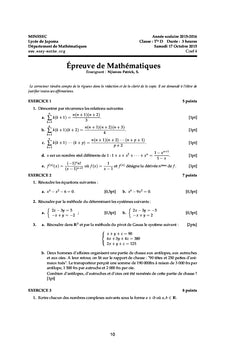 Recueil d'exercices de mathématiques en terminale scientifique