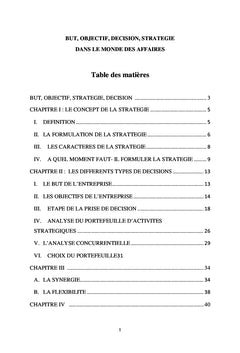 But, Objectif, Stratégie, Décision clé dans l'inconnu des affaires