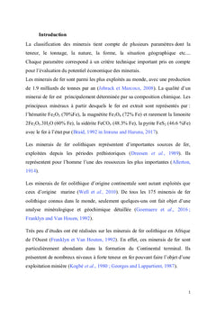 Etude géologique du minerai de fer oolithique du Bassin de Kandi (Nord-Est Bénin)