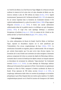 Etude géologique du minerai de fer oolithique du Bassin de Kandi (Nord-Est Bénin)