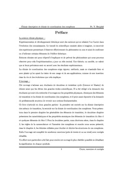 Chimie descriptive et chimie de coordination des complexes