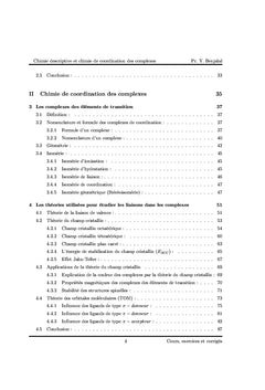 Chimie descriptive et chimie de coordination des complexes