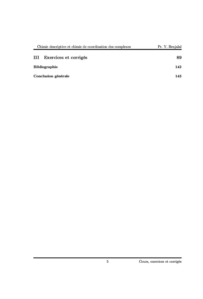 Chimie descriptive et chimie de coordination des complexes