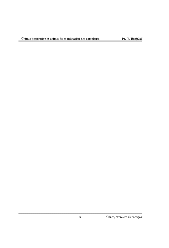 Chimie descriptive et chimie de coordination des complexes