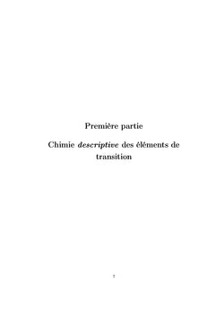 Chimie descriptive et chimie de coordination des complexes
