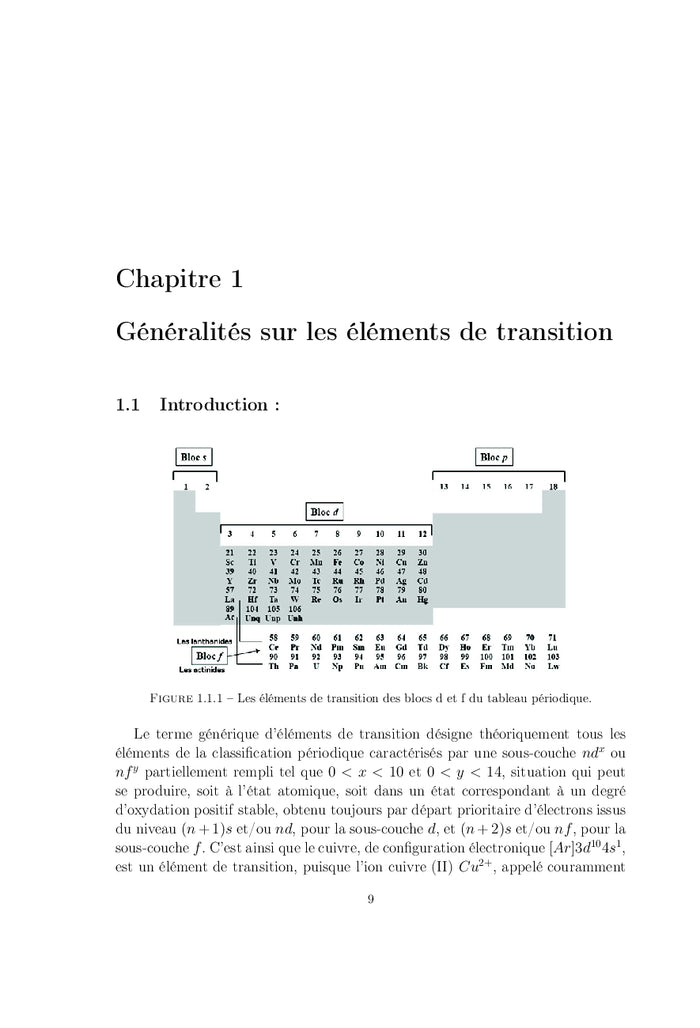Chimie descriptive et chimie de coordination des complexes