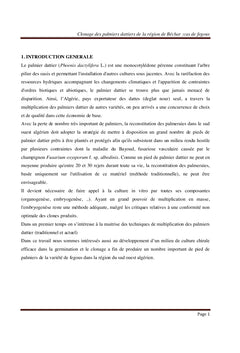 Clonage des palmiers dattiers de la région de Béchar: cas de fegous