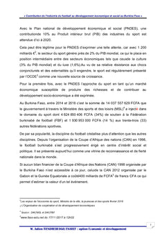 La contribution du football au développement économique et social