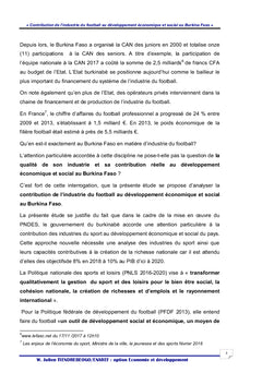 La contribution du football au développement économique et social