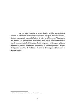 LES PERFORMANCES MACROECONOMIQUES NATIONALES ET L'EMERGENCE DE LA RDC