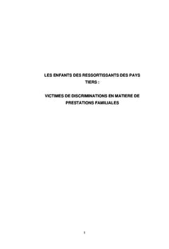 LES ENFANTS DES RESSORTISSANTS DES PAYS TIERS :