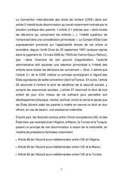 LES ENFANTS DES RESSORTISSANTS DES PAYS TIERS :
