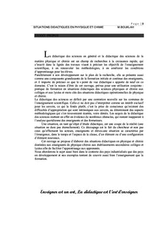 Situations didactiques en sciences physiques
