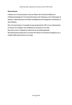 Etat des lieux de la mise en oeuvre de l'AMO au Mali
