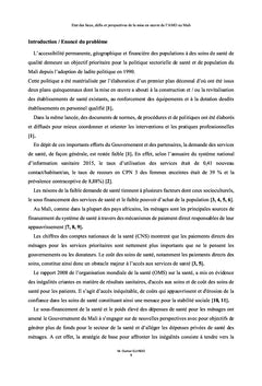 Etat des lieux de la mise en oeuvre de l'AMO au Mali