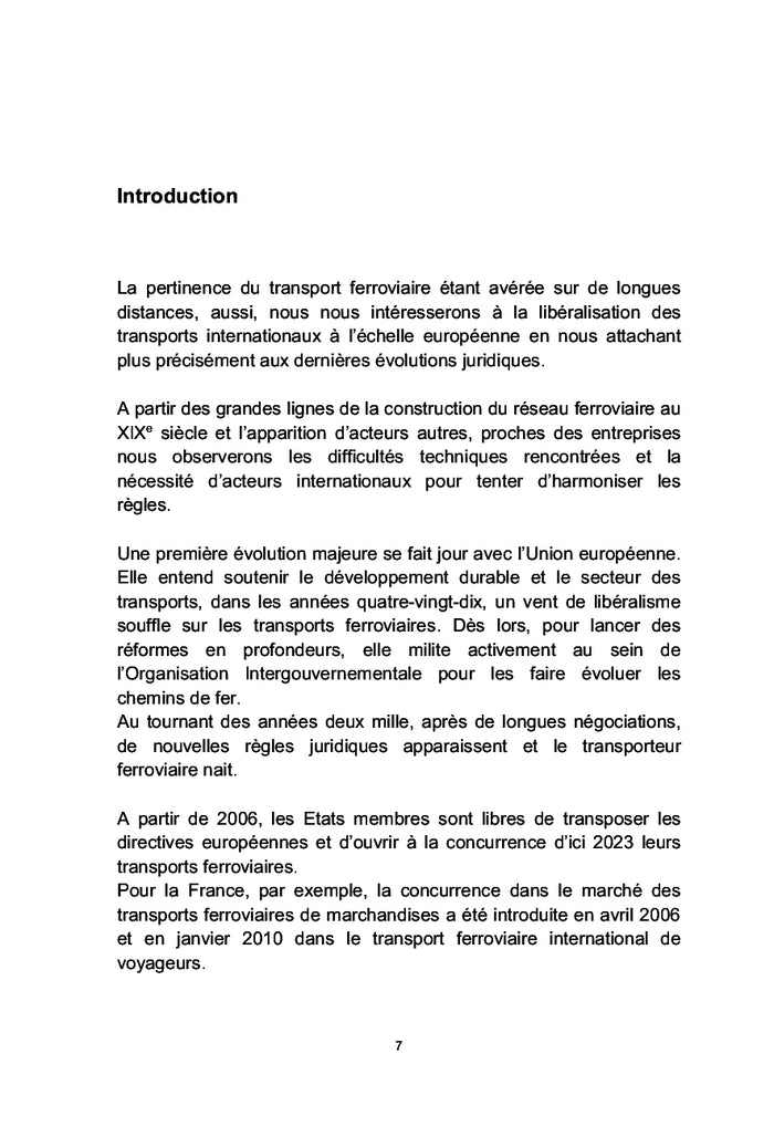 LibEralisation du transport ferroviaire international