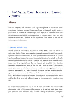 L'internet et les élèves en langues vivantes