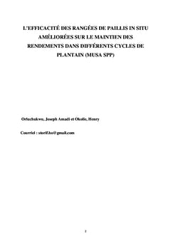 L'efficacité des rangées de paillis in situ améliorées