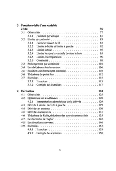 Cours et exercices corrigés d'analyse