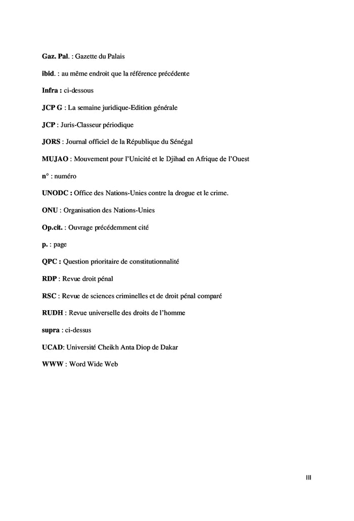 REflexion sur la lEgislation pEnale sEnEgalaise