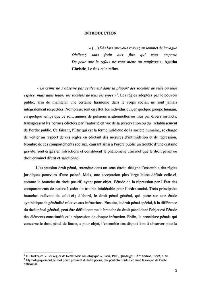 REflexion sur la lEgislation pEnale sEnEgalaise