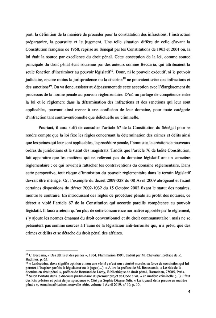 REflexion sur la lEgislation pEnale sEnEgalaise