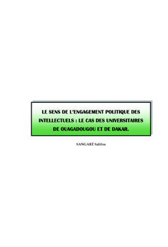 Du sens de l'engagement politique des intellectuels africains