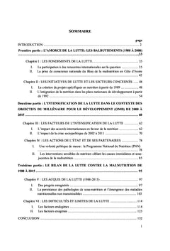 La lutte contre la malnutrition en COte d'Ivoire